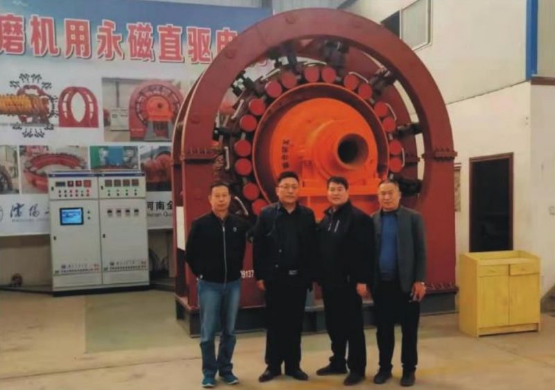 山東淄博電機有限公司參觀河南九幺免费版機電設備有（yǒu）限（xiàn）公司永磁直驅球磨機